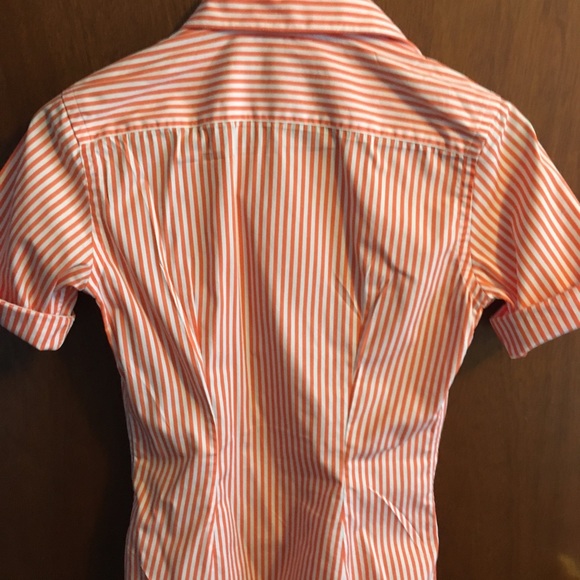 Ralph Lauren Sport Blouse Orange and White Striped - Picture 2 of 4